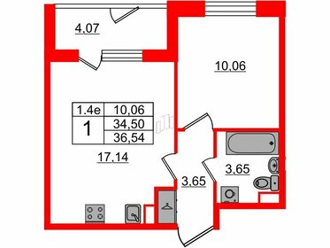 36 м², 1-комнатная квартира 6 390 000 ₽ - изображение 1