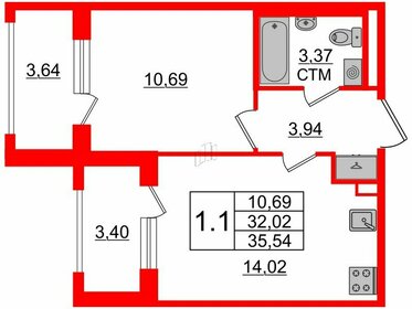 31,2 м², 1-комнатная квартира 6 500 000 ₽ - изображение 6