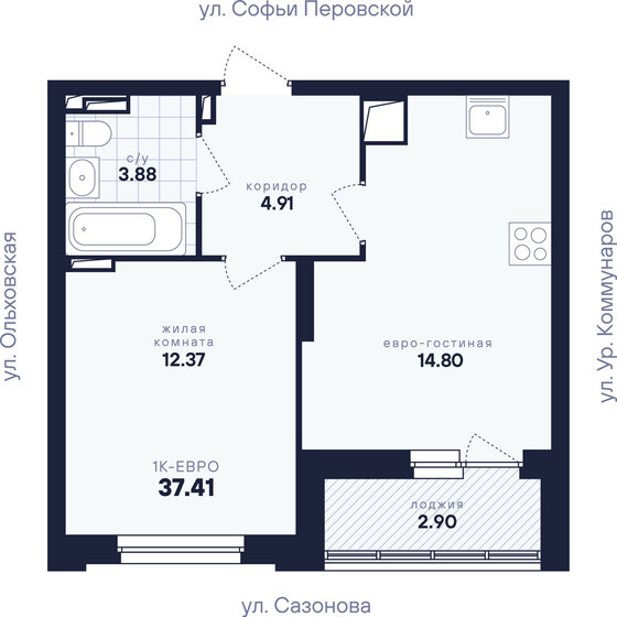42 м², 1-комнатная квартира 12 450 000 ₽ - изображение 79