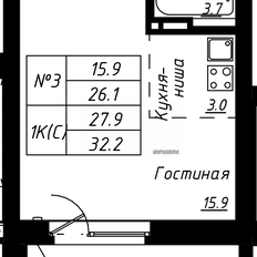 Квартира 32,2 м², студия - изображение 2