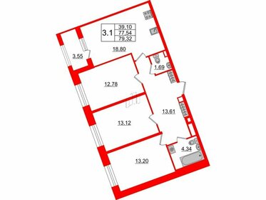 55 м², 1-комнатная квартира 20 000 000 ₽ - изображение 116