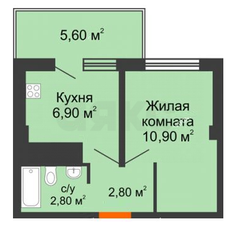 Квартира 24,6 м², студия - изображение 2