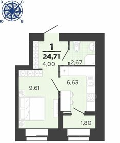 Квартира 23,8 м², 1-комнатная - изображение 1