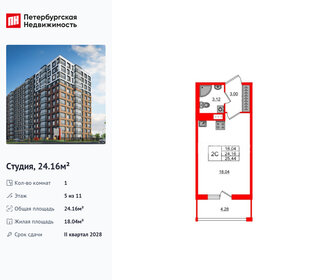 Квартира 24,2 м², студия - изображение 1