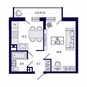 39,1 м², 1-комнатная квартира 5 239 400 ₽ - изображение 43