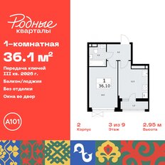 Квартира 36,1 м², 1-комнатная - изображение 3