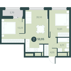 48,5 м², 2-комнатная квартира 6 600 000 ₽ - изображение 128