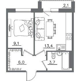 30,6 м², 1-комнатная квартира 4 290 000 ₽ - изображение 74