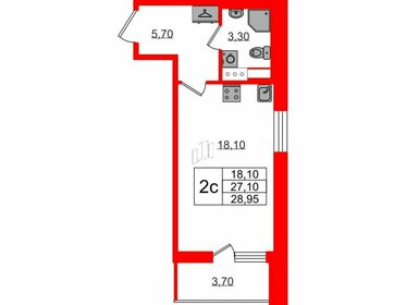 20,8 м², квартира-студия 3 800 000 ₽ - изображение 119