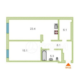 Квартира 58 м², 2-комнатная - изображение 1