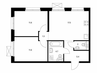 Квартира 54,3 м², 2-комнатная - изображение 1