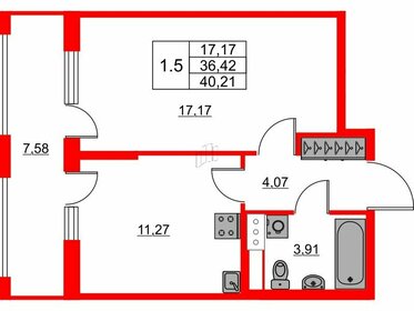 Квартира 36,4 м², 1-комнатная - изображение 1