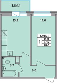 Квартира 38,7 м², 1-комнатная - изображение 1