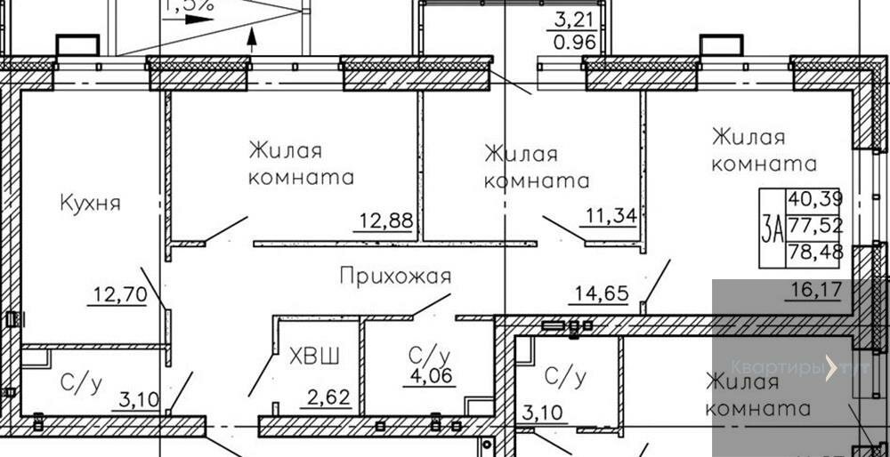 78,5 м², 3-комнатная квартира 8 734 824 ₽ - изображение 1