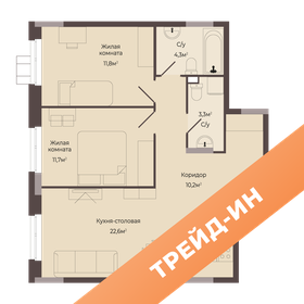Квартира 74,5 м², 3-комнатная - изображение 1