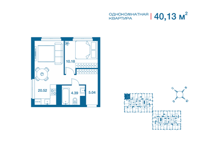 Квартира 40,1 м², 1-комнатная - изображение 1