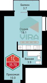Квартира 35,7 м², студия - изображение 1