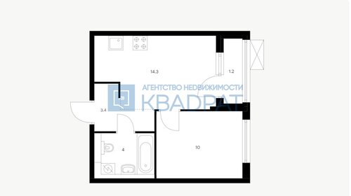 Квартира 32,9 м², 1-комнатная - изображение 1