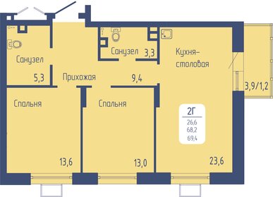 66,4 м², 2-комнатная квартира 8 900 000 ₽ - изображение 85