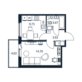 34 м², 1-комнатная квартира 5 770 800 ₽ - изображение 54