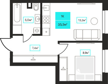 37 м², 1-комнатная квартира 5 100 000 ₽ - изображение 96
