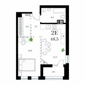 Квартира 51,3 м², 1-комнатная - изображение 1