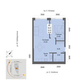 55 м², 2-комнатная квартира 8 545 000 ₽ - изображение 17