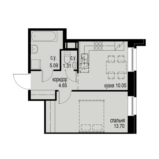 34,8 м², 1-комнатная квартира 10 196 400 ₽ - изображение 46
