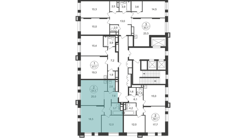 105,3 м², 2-комнатная квартира 16 900 000 ₽ - изображение 65
