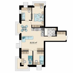 Квартира 81,9 м², 4-комнатная - изображение 1