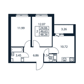 47,6 м², 2-комнатная квартира 7 674 888 ₽ - изображение 41