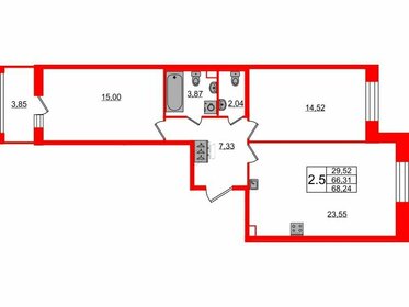 67,4 м², 3-комнатная квартира 17 500 000 ₽ - изображение 88