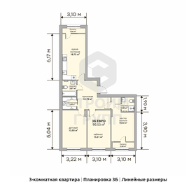 86,8 м², 3-комнатная квартира 11 130 400 ₽ - изображение 19
