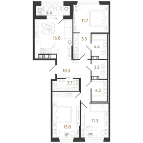 99,4 м², 3-комнатная квартира 23 956 000 ₽ - изображение 84