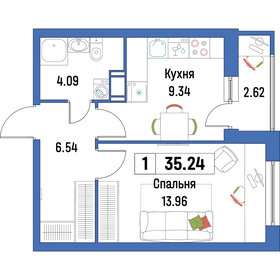 Квартира 35,2 м², 1-комнатная - изображение 1