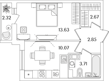 34,1 м², 1-комнатная квартира 8 896 234 ₽ - изображение 75
