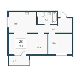 59,2 м², 2-комнатная квартира 5 650 000 ₽ - изображение 30