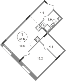 35,5 м², 1-комнатная квартира 11 665 528 ₽ - изображение 43