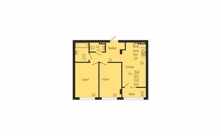 59,8 м², 2-комнатная квартира 7 550 000 ₽ - изображение 15