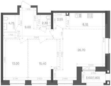 Квартира 83,6 м², 2-комнатная - изображение 1