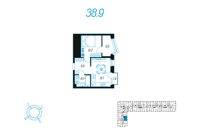 37,5 м², 1-комнатная квартира 6 478 000 ₽ - изображение 35