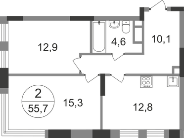 54,9 м², 2-комнатная квартира 14 573 488 ₽ - изображение 64
