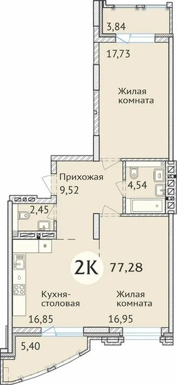 76,9 м², 2-комнатная квартира 11 770 920 ₽ - изображение 1