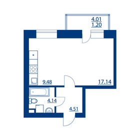 Квартира 36,5 м², студия - изображение 1