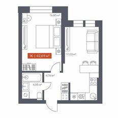 Квартира 42,7 м², 1-комнатная - изображение 2
