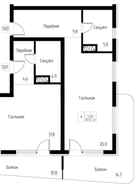 58 м², 1-комнатная квартира 23 000 000 ₽ - изображение 98