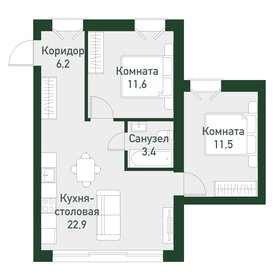 Квартира 53,7 м², 2-комнатная - изображение 1