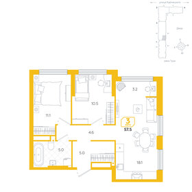 57,3 м², 3-комнатная квартира 8 690 000 ₽ - изображение 17
