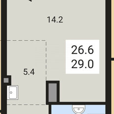 Квартира 26,6 м², студия - изображение 3