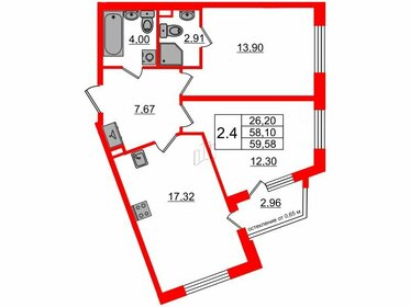 54,4 м², 2-комнатная квартира 7 300 000 ₽ - изображение 45